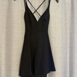 Lulu's Black Strappy Mini Dress